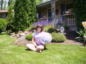 Hannah in the front yard